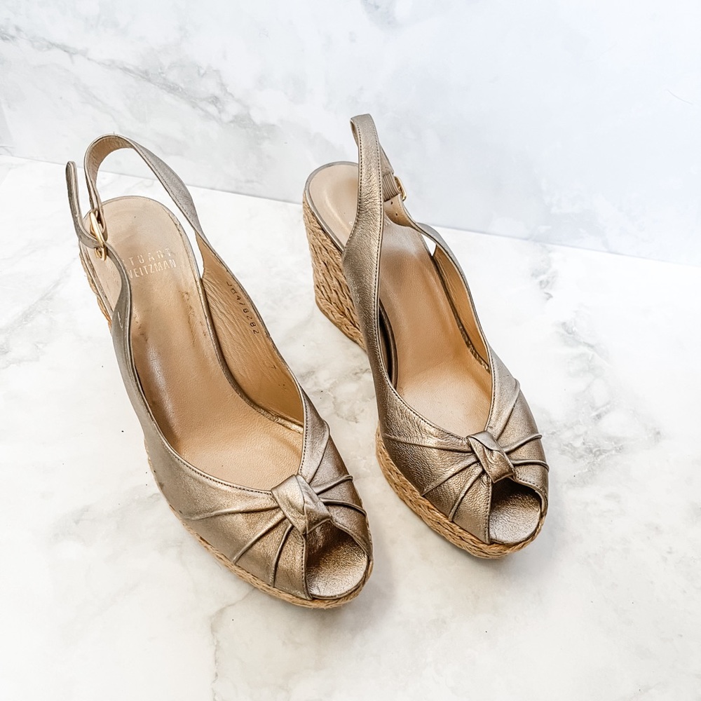 Stuart Weitzman gold sandals